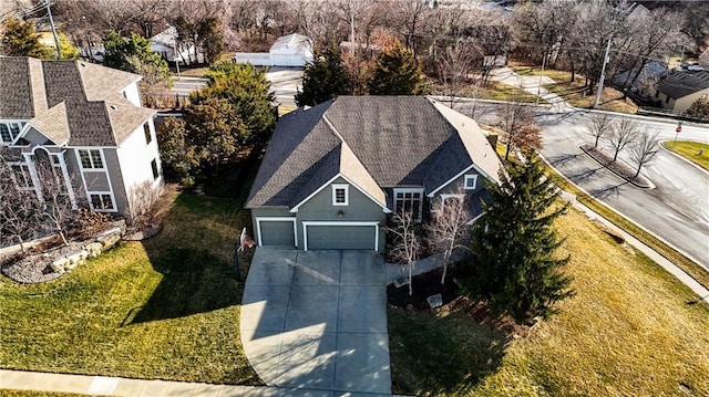 drone / aerial view with a residential view