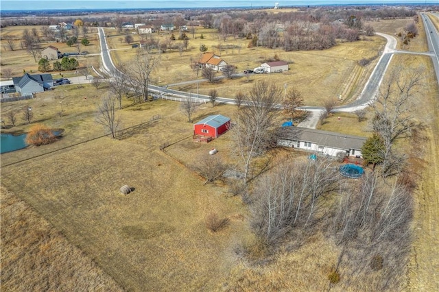 aerial view featuring a rural view