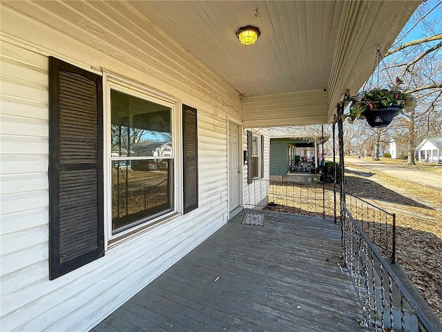 wooden deck with a porch