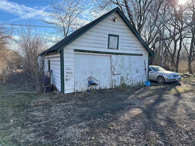 view of garage