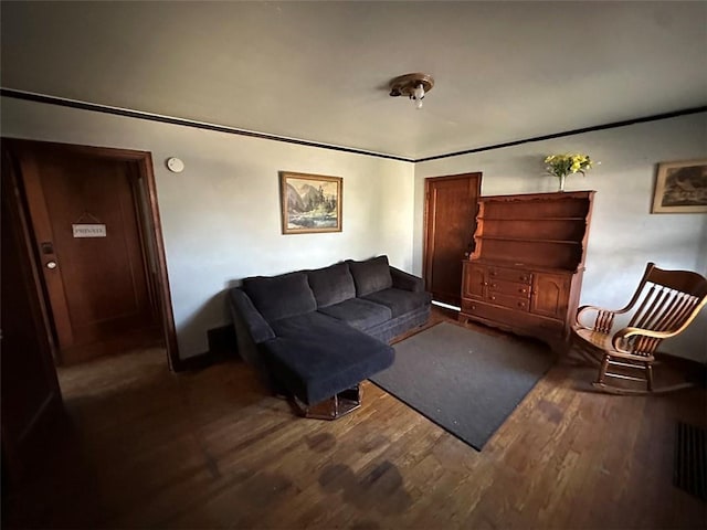 living area featuring wood finished floors