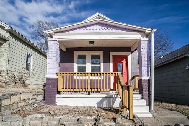 view of front of home with a porch