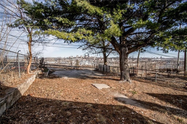 view of yard with fence