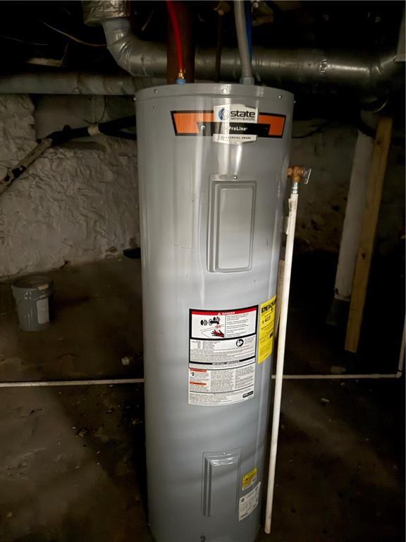 utility room with water heater