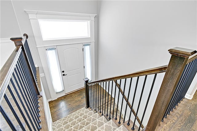 entrance foyer with wood finished floors