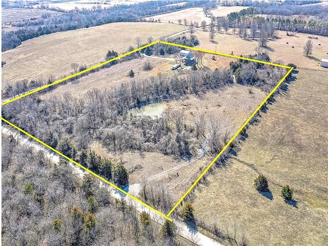 aerial view with a rural view