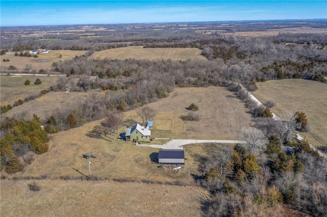 aerial view with a rural view