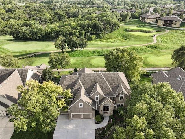 bird's eye view featuring view of golf course