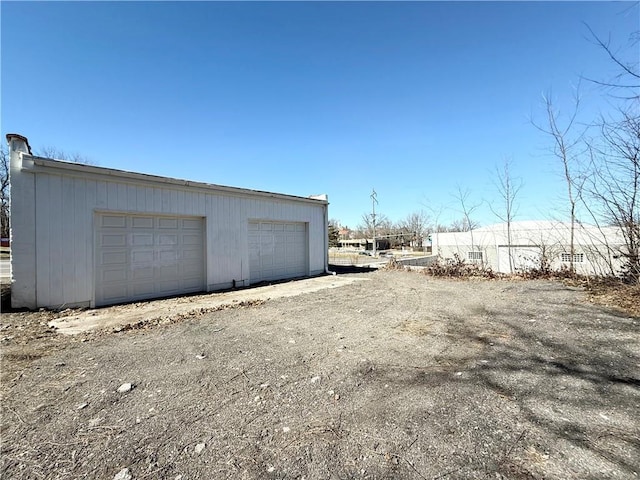 view of detached garage