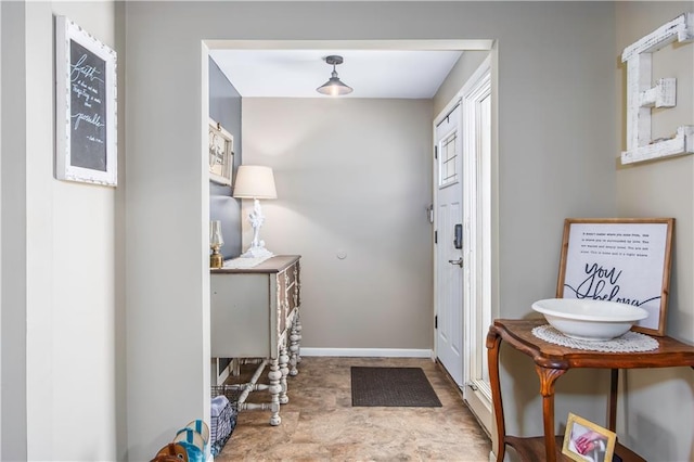 foyer with baseboards