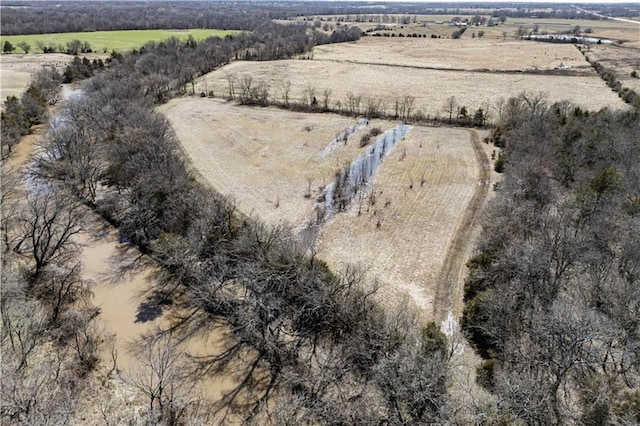 aerial view featuring a rural view