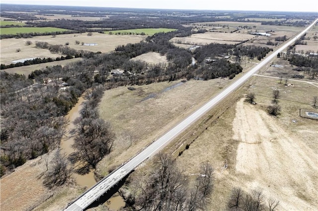 aerial view with a rural view