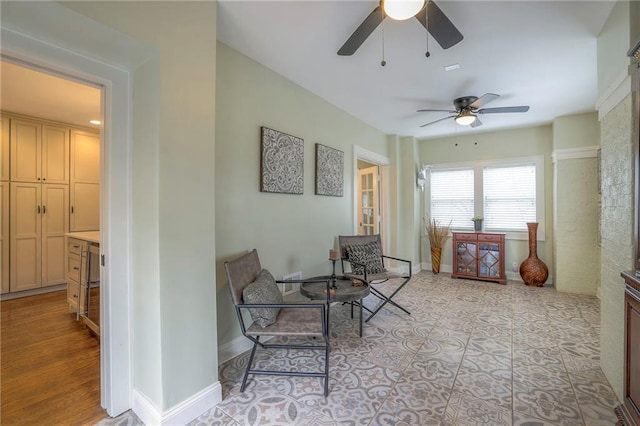 sitting room with baseboards