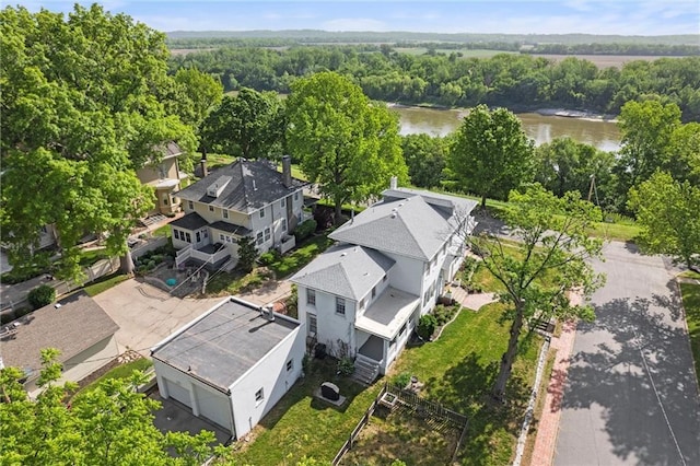 928 S Esplanade St, Leavenworth, KS 66048 - drone / aerial view of a nearby body of water and a heavily wooded area