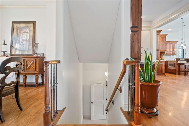 15300 Mastin St, Overland Park, KS 66221 - staircase with wood finished floors