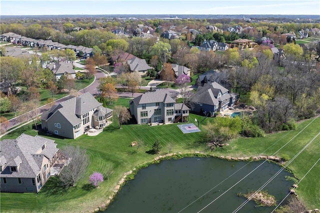 15300 Mastin St, Overland Park, KS 66221 - aerial view with a water view and a residential view
