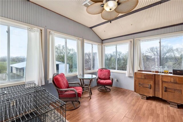 17259 174th St, Basehor, KS 66007 - sunroom / solarium featuring wood finished floors and lofted ceiling
