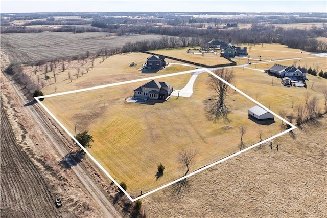 drone / aerial view featuring a rural view