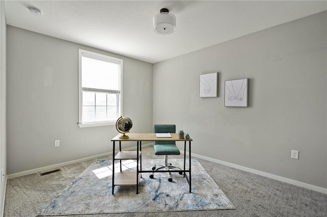16059 Fontana St Unit 205, Overland Park, KS 66085 - carpeted office with visible vents, a textured ceiling, and baseboards