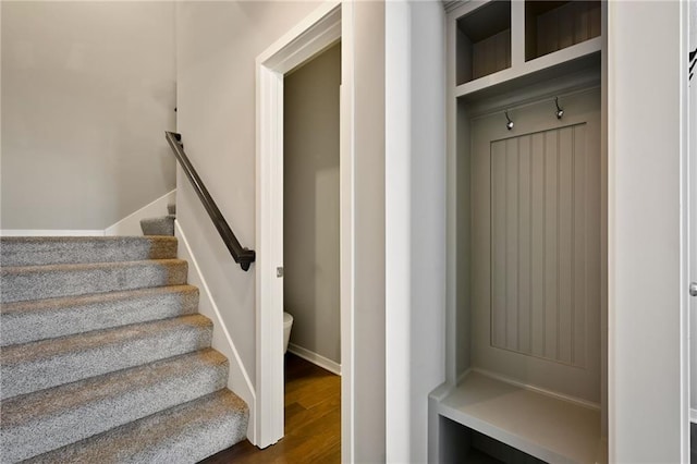 16059 Fontana St Unit 205, Overland Park, KS 66085 - mudroom with baseboards and dark wood-style flooring