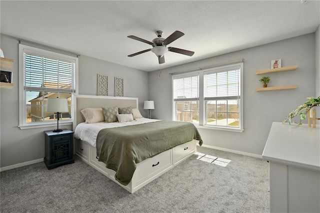 16059 Fontana St Unit 205, Overland Park, KS 66085 - bedroom featuring baseboards, carpet, and a ceiling fan