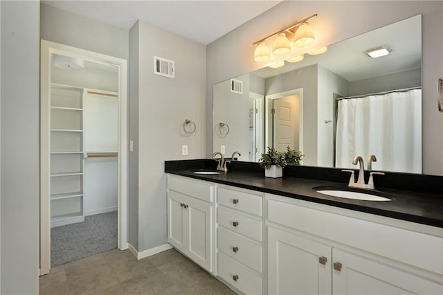 16059 Fontana St Unit 205, Overland Park, KS 66085 - bathroom with visible vents, a sink, baseboards, and double vanity
