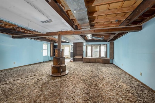 24722 Tonganoxie Dr, Leavenworth, KS 66048 - below grade area with carpet flooring, baseboards, and plenty of natural light