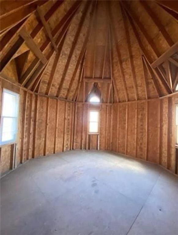 view of unfinished attic