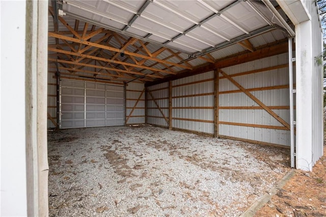 garage featuring metal wall