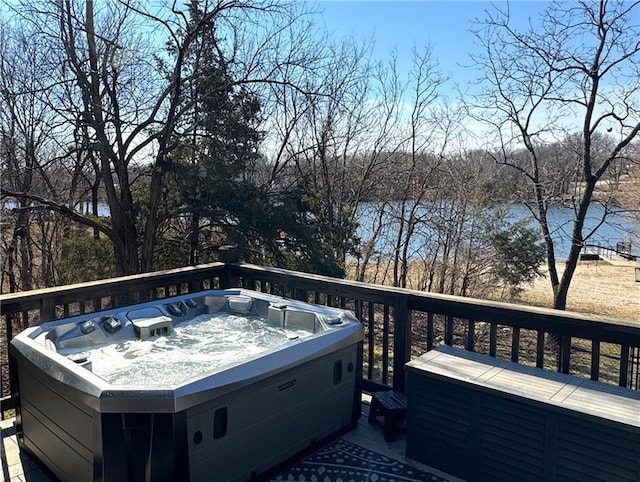 170 Paddle Boat Ln, Linn Valley, KS 66040 - wooden terrace featuring a hot tub