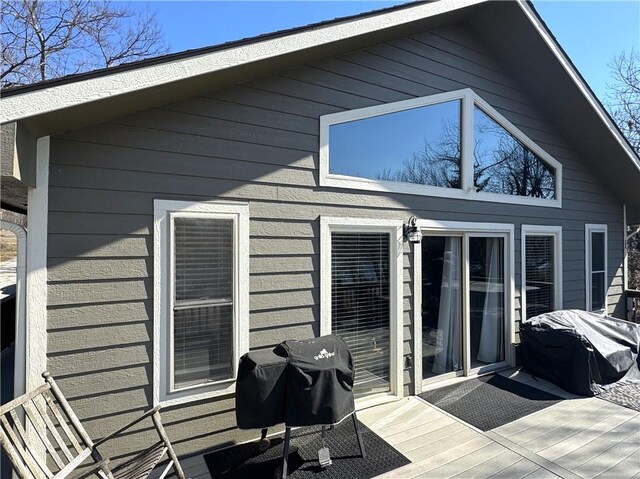 170 Paddle Boat Ln, Linn Valley, KS 66040 - wooden deck featuring a grill
