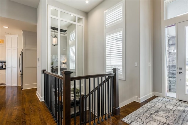 4510 NW 70th Ter, Kansas City, MO 64151 - foyer entrance with dark wood-type flooring, recessed lighting, and baseboards