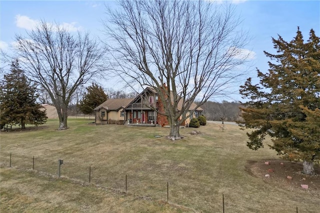 view of yard with fence