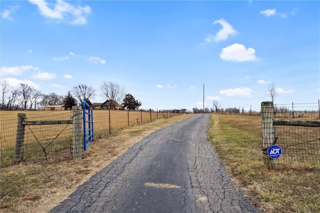 view of street featuring a rural view