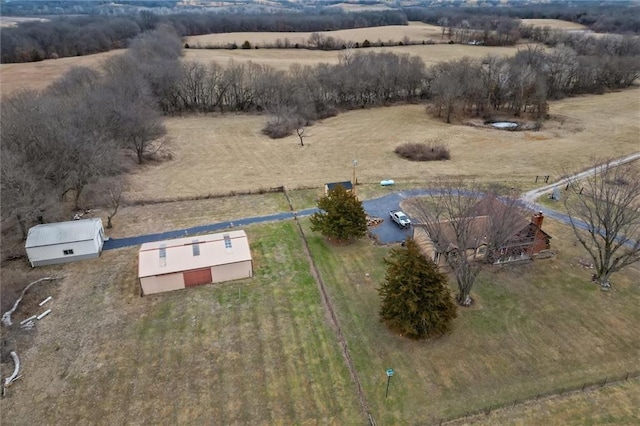 bird's eye view with a rural view