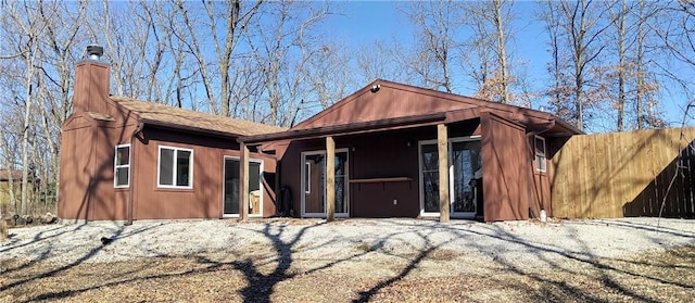 view of front of house with a chimney