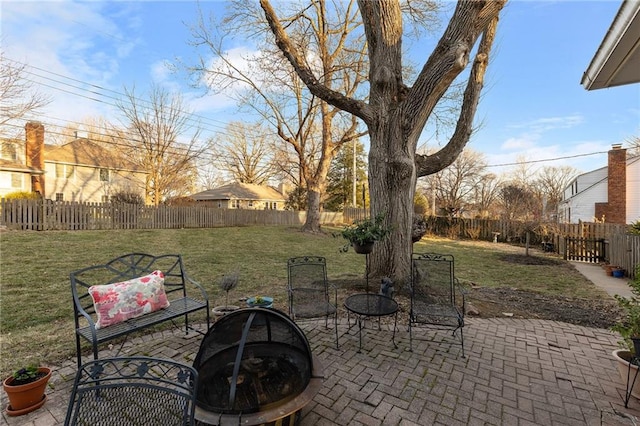 view of patio featuring a fenced backyard