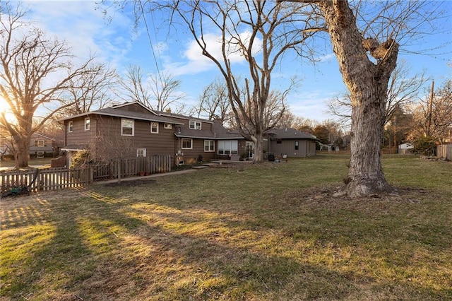 view of yard with fence