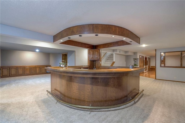 12016 Ballentine St, Overland Park, KS 66213 - community bar area with light colored carpet, recessed lighting, stairway, and baseboards