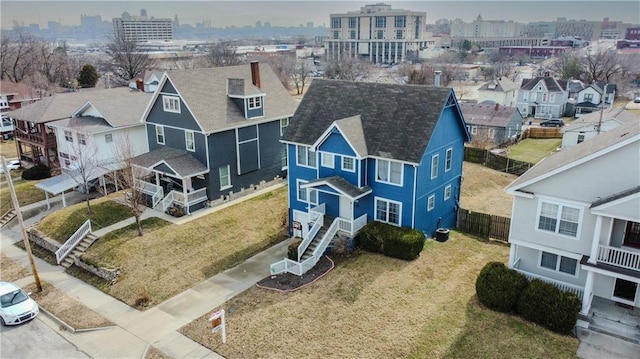 bird's eye view with a residential view