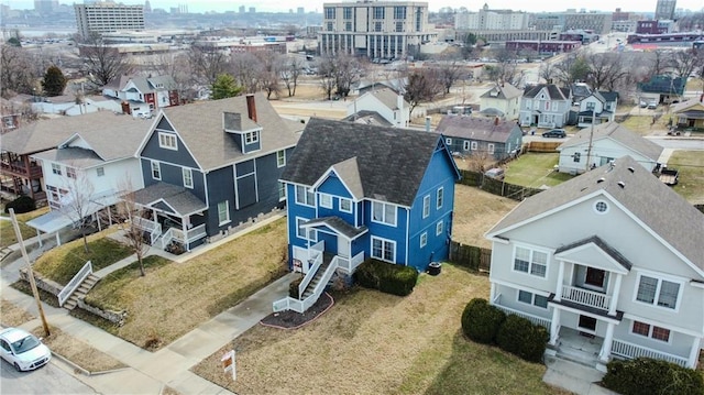 bird's eye view featuring a residential view and a city view