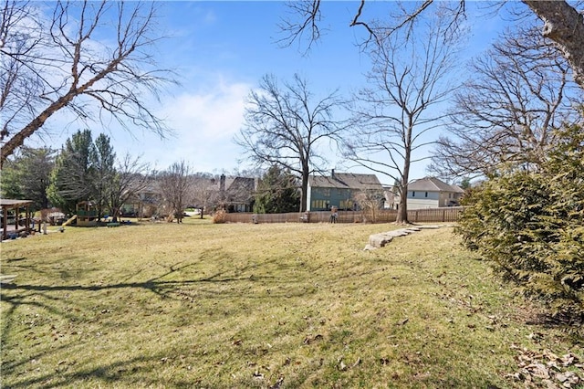 view of yard with fence