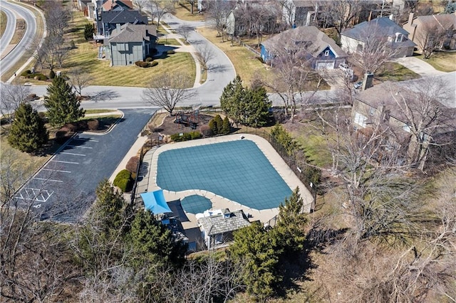 aerial view with a residential view