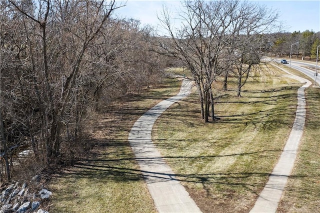 view of road with sidewalks