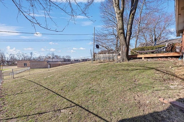 view of yard featuring fence