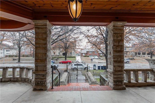 view of patio with a residential view