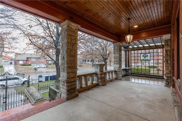 view of patio with a porch