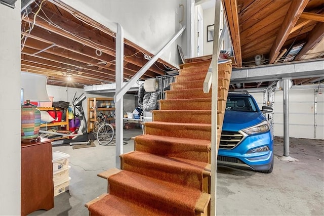 basement with stairway