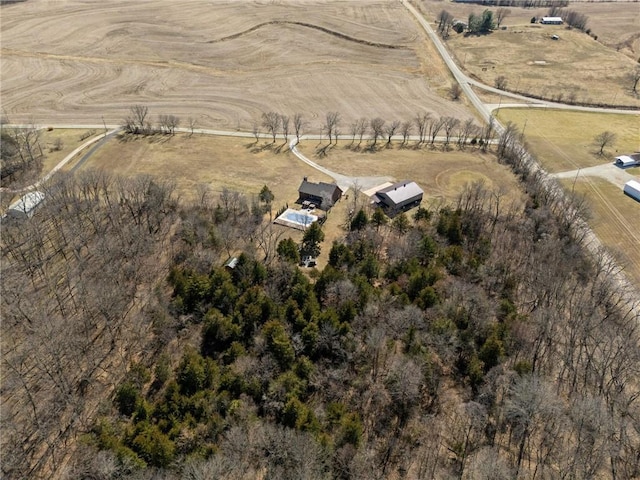 aerial view with a rural view