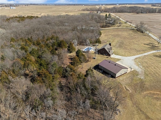 bird's eye view with a rural view